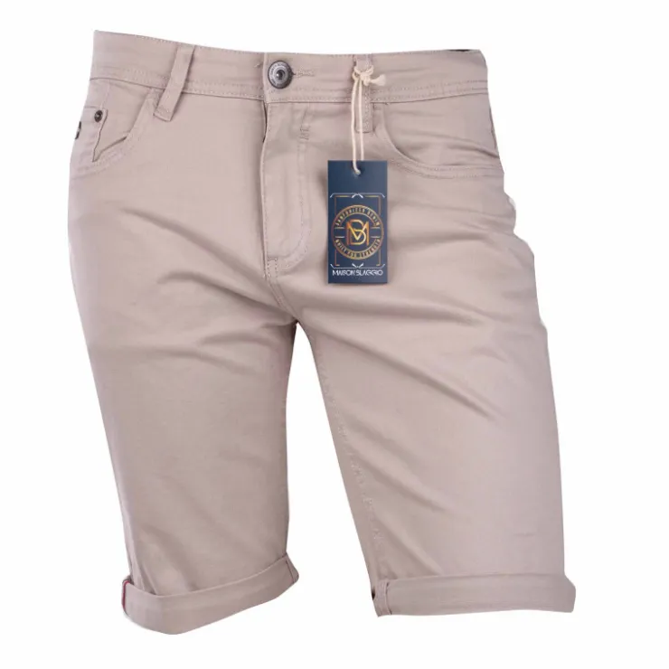 BLAGGIO Bermuda coton stretch 5 poches Valley Homme BEIGE Clearance
