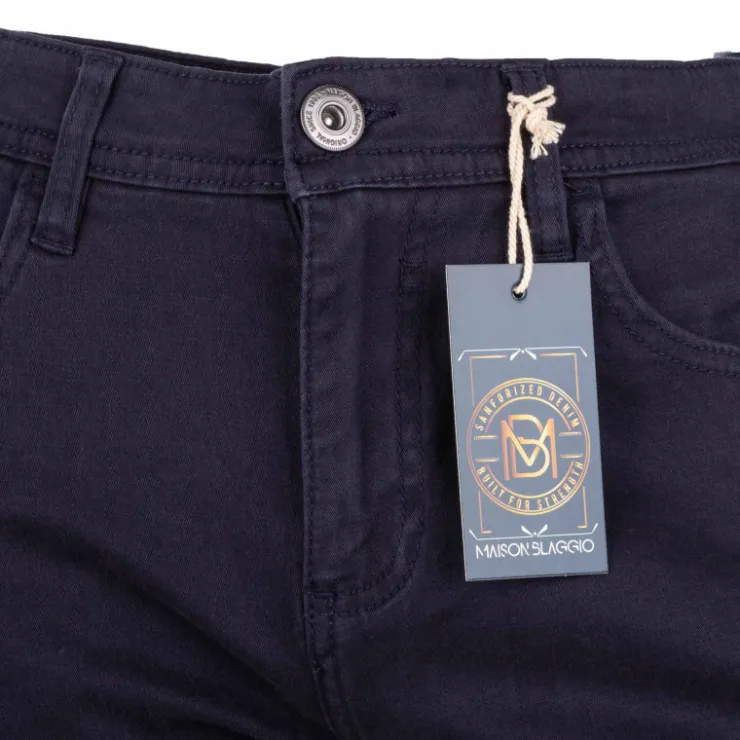 BLAGGIO Bermuda coton stretch 5 poches Valley Homme BLEU FONCE New