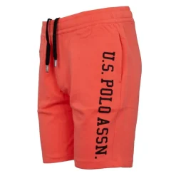 US POLO Bermuda de sport coton grand logo Homme ORANGE New