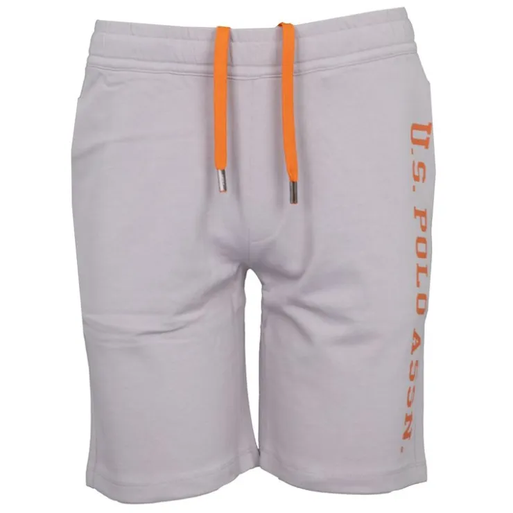 US POLO Bermuda de sport coton grand logo Homme GRIS CLAIR