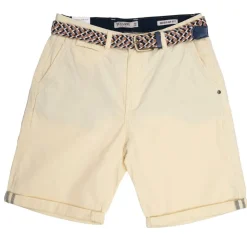 DEELUXE 74 Bermuda lemon elijah coton avec ceinture tissée colorée Homme JAUNE CLAIR Outlet
