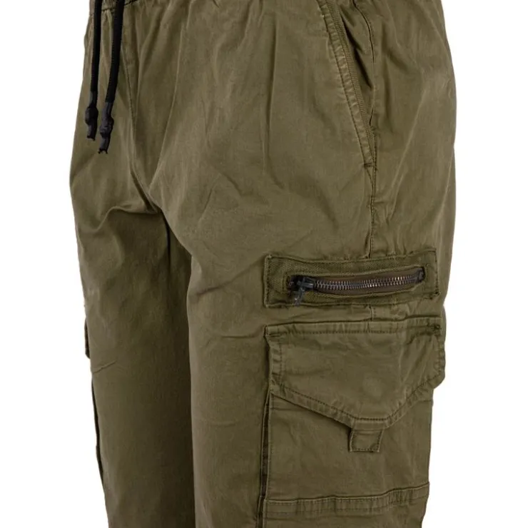 PANAME BROTHERS Bermuda taille élastique bulle cargo Homme KAKI Best