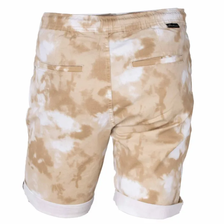 DEELUXE 74 Bermuda tie & dye avec cordon de serrage avec revers Homme BEIGE New