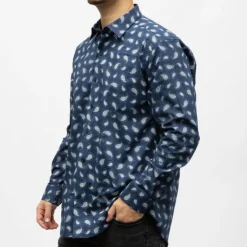 BILL TORNADE Bill00 chemise coton poly bleu nuit - paisley Homme BLEU FONCE New