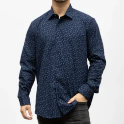 BILL TORNADE Bill00 chemise coton poly bleu marine - jacquard Homme BLEU FONCE Sale