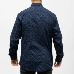 BILL TORNADE Bill00 chemise coton poly bleu marine - jacquard Homme BLEU FONCE Sale