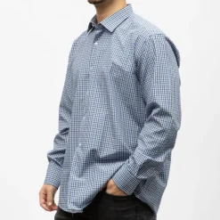 BILL TORNADE Bill00 chemise coton poly royal - vichy Homme BLEU Online