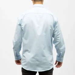 BILL TORNADE Bill00 chemise coton poly - nid d'abeilles Homme BLEU CIEL Discount