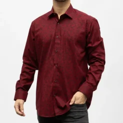 BILL TORNADE Bill00 chemise coton poly rouge - jacquard Homme BORDEAUX Clearance