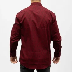 BILL TORNADE Bill00 chemise coton poly rouge - jacquard Homme BORDEAUX Clearance