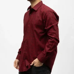 BILL TORNADE Bill00 chemise coton poly rouge - jacquard Homme BORDEAUX Clearance