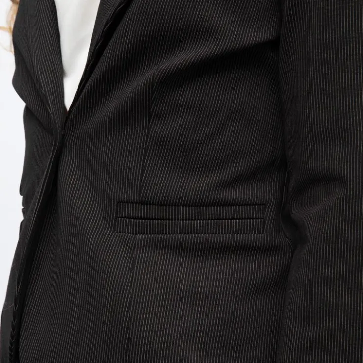 PLEASE Blazer col à revers avec un bouton Femme NOIR Outlet