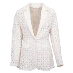 LA PETITE ETOILE Blazer ivoire brodé Valy Femme BLANC ECRU New