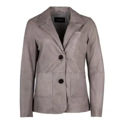 OAKWOOD Blazer veste Yucca smoke en cuir Femme GRIS CLAIR Hot