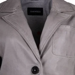 OAKWOOD Blazer veste Yucca smoke en cuir Femme GRIS CLAIR Hot