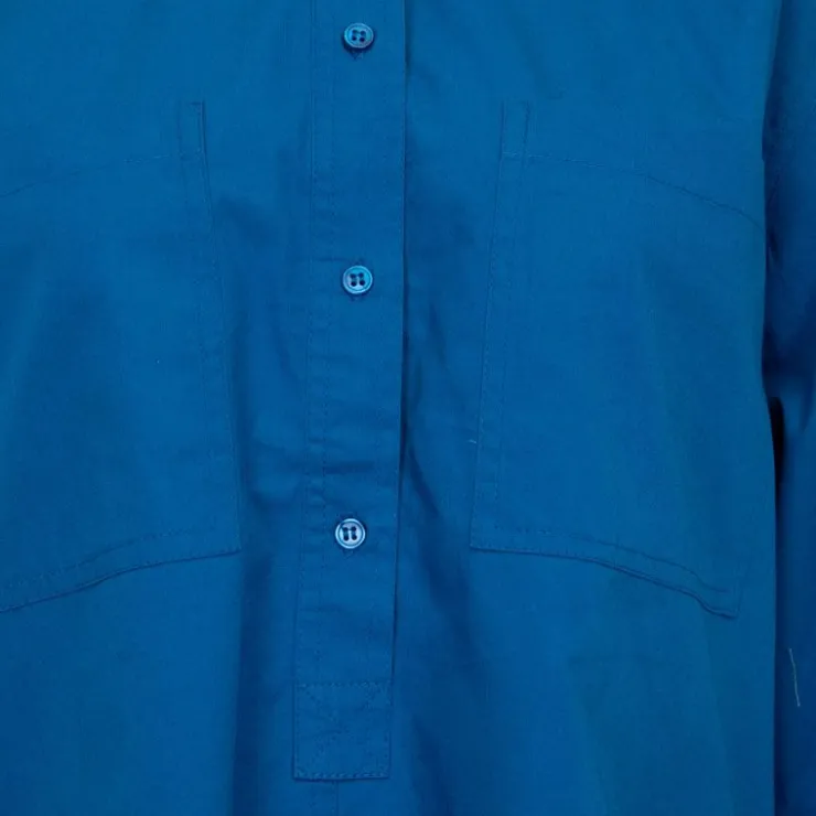 ANTIK BATIK Blouse à boutons manches 3/4 ketty col rond Femme BLEU Discount