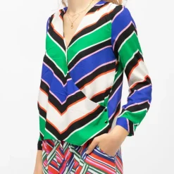 LA PETITE ETOILE Blouse à rayures bess col croisé Femme MULTICOLORE Sale
