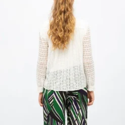 LA PETITE ETOILE Blouse blanc écru dentelle betsy col montant Femme BLANC ECRU