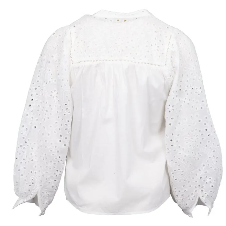 LA PETITE ETOILE Blouse brodée briam col V Femme BLANC Clearance