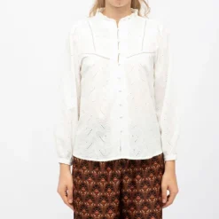 LA PETITE ETOILE Blouse broderie anglaise blum col à volants Femme BLANC Best