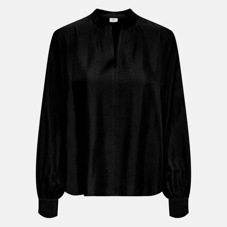 JDY Blouse celeste col rond décolleté v poignets boutonnés Femme NOIR Outlet
