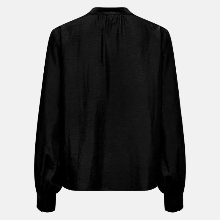 JDY Blouse celeste col rond décolleté v poignets boutonnés Femme NOIR Outlet