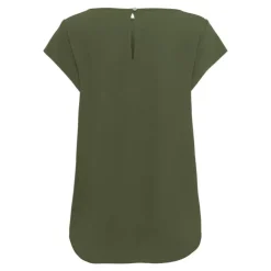 ONLY Blouse col rond asymétrique avec bouton Femme KAKI Sale