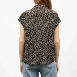 IMPERIAL Blouse col v imprimé Femme NOIR New