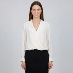 IMPERIAL Blouse crème col V burro Femme BLANC ECRU