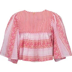 ANTIK BATIK Blouse crop amelie manches 3/4 à motif graphique Femme ROSE Sale