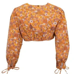 ANTIK BATIK Blouse crop marty à fleurs Femme ORANGE