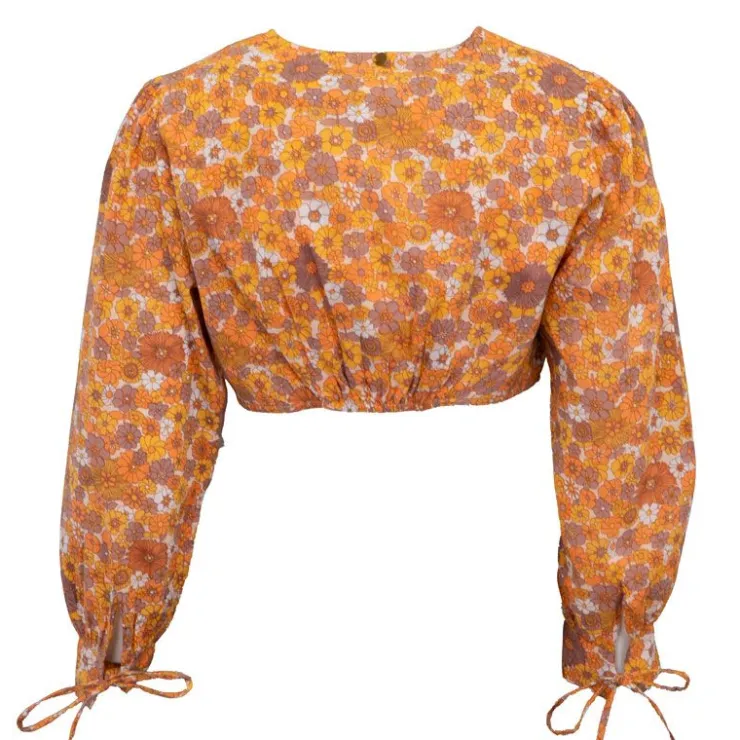 ANTIK BATIK Blouse crop marty à fleurs Femme ORANGE