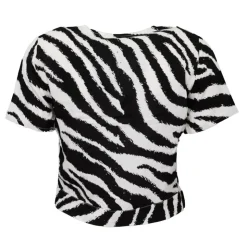 VERO MODA Blouse décolleté v à nouer imprimé zèbre Femme BLANC Hot