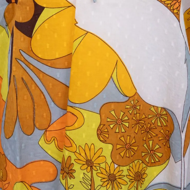 ANTIK BATIK Blouse en coton à fleurs bahia manches longues à nouer Femme JAUNE Hot