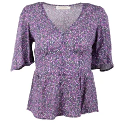 LA PETITE ETOILE Blouse fleurie manches volantes Femme VIOLET Best