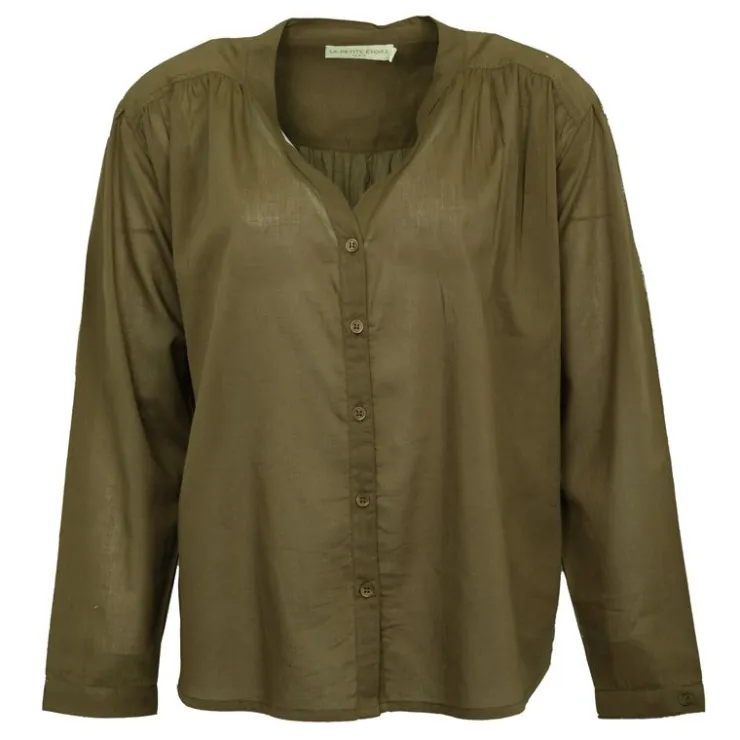 LA PETITE ETOILE Blouse Bolia en coton Femme KAKI New