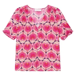 LA PETITE ETOILE Blouse katarina aztek imprimée fantaisie Femme ROSE New