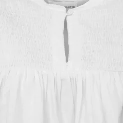 ANTIK BATIK Blouse manches courtes à volants hita col fermé avec bouton Femme BLANC Best