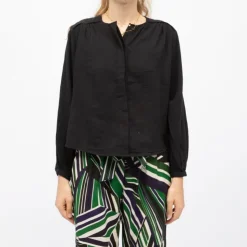 LA PETITE ETOILE Blouse e à boutons coton berlia Femme NOIR Discount
