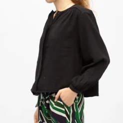 LA PETITE ETOILE Blouse e à boutons coton berlia Femme NOIR Discount