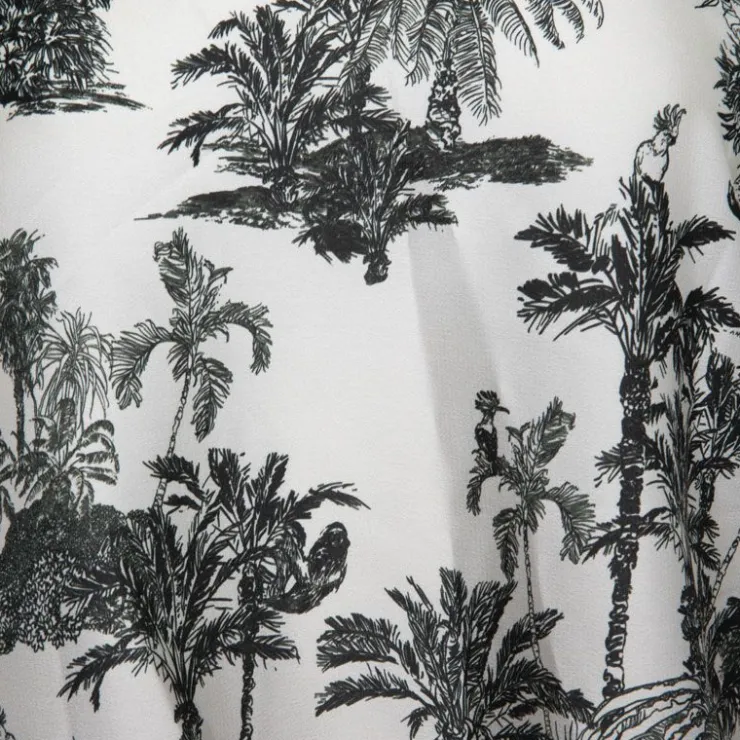 HOLLY AND JOEY Blouse orli imprimé palmier effet satiné Femme BLANC ECRU Outlet