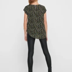 ONLY Blouse vic vert foncé à fleurs jaunes Femme VERT FONCE New