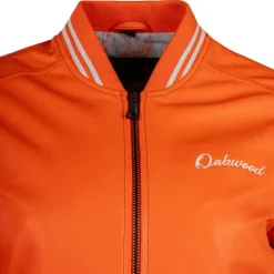 OAKWOOD Blouson veste style bombers en cuir Femme ORANGE CLAIR Outlet