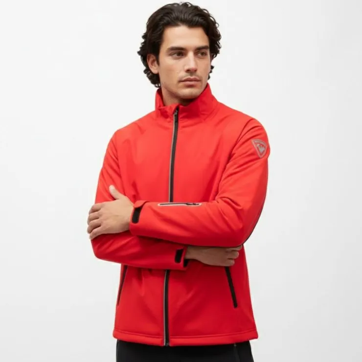 ROSSIGNOL Blouson uni softshell avec zip logo blason Homme ROUGE Clearance