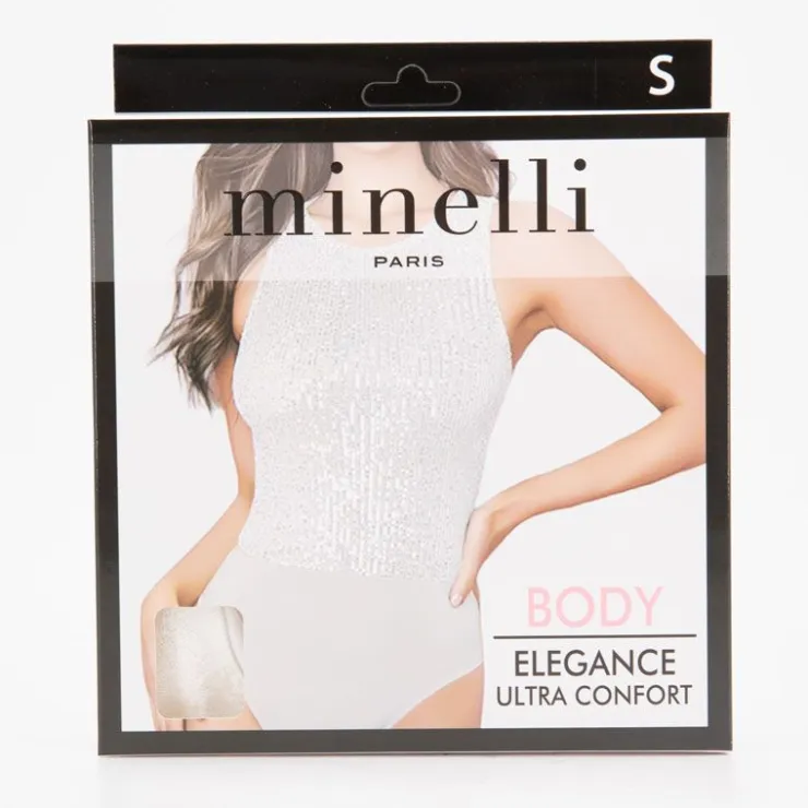 MINELLI Body élégance ultra confort imprimé animal victory Femme BLANC Clearance