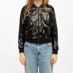 DEELUXE 74 Bomber à séquins amanda black Femme NOIR Discount