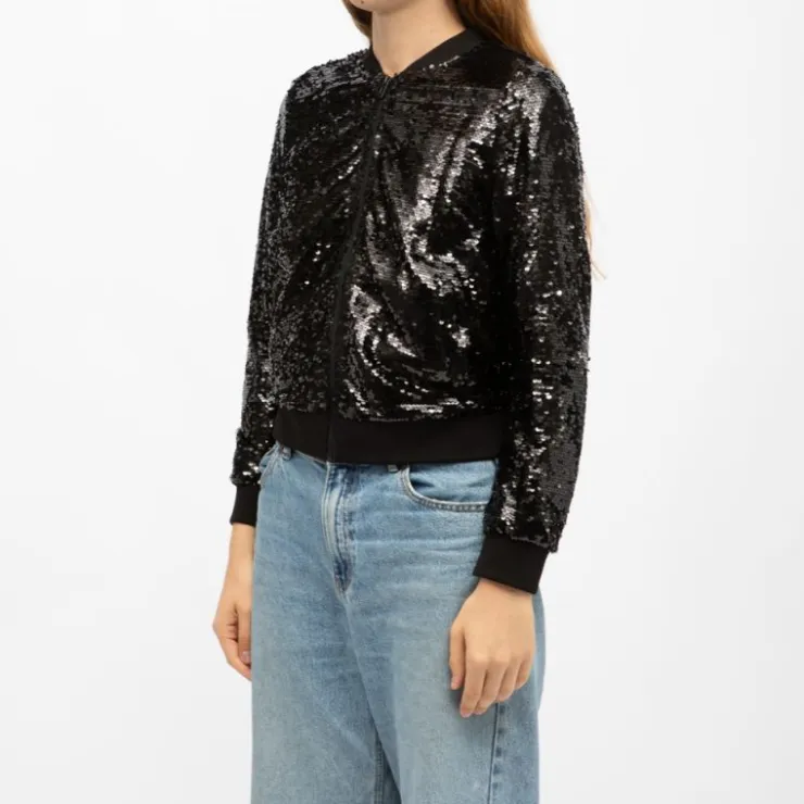 DEELUXE 74 Bomber à séquins amanda black Femme NOIR Discount