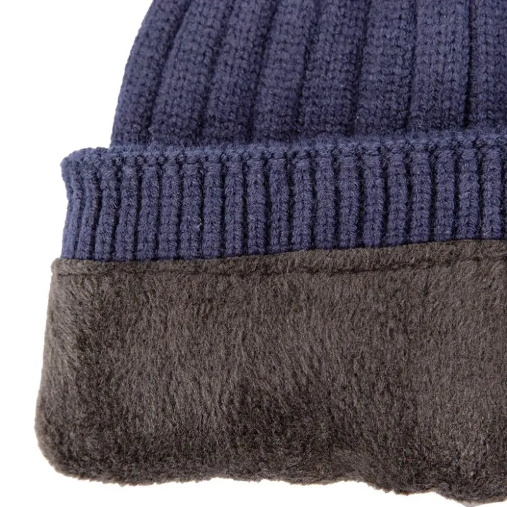 LEE COOPER Bonnet côtes anglaises maille Homme BLEU FONCE Clearance