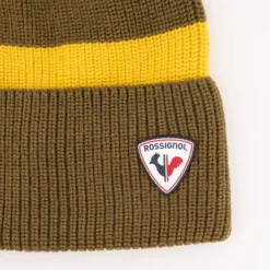 ROSSIGNOL Bonnet en maille à retrousser avec logo en relief Homme KAKI New