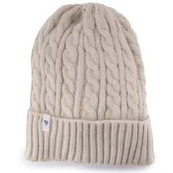 BILL TORNADE Bonnet maille torsadée Mixte BEIGE Discount